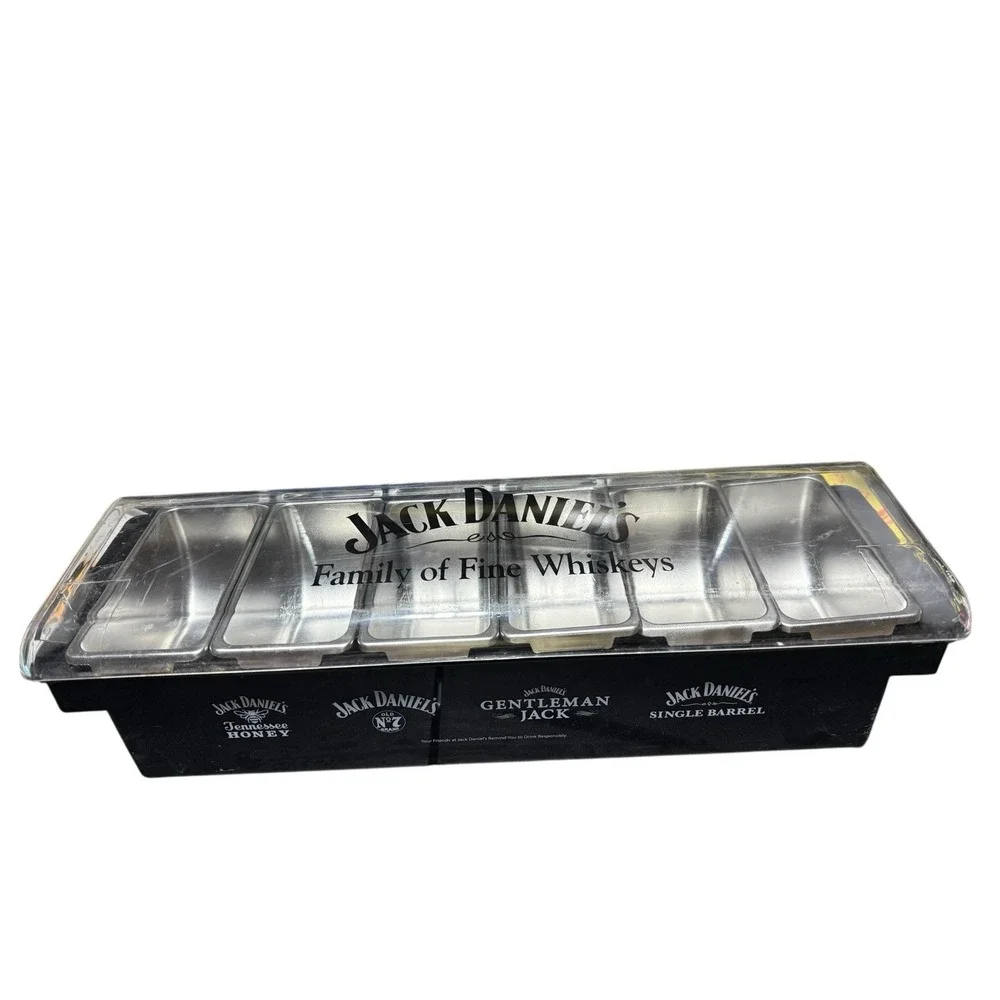 Jack Daniel's Whiskey Bar Set Condiment Tray Tabletop Storage